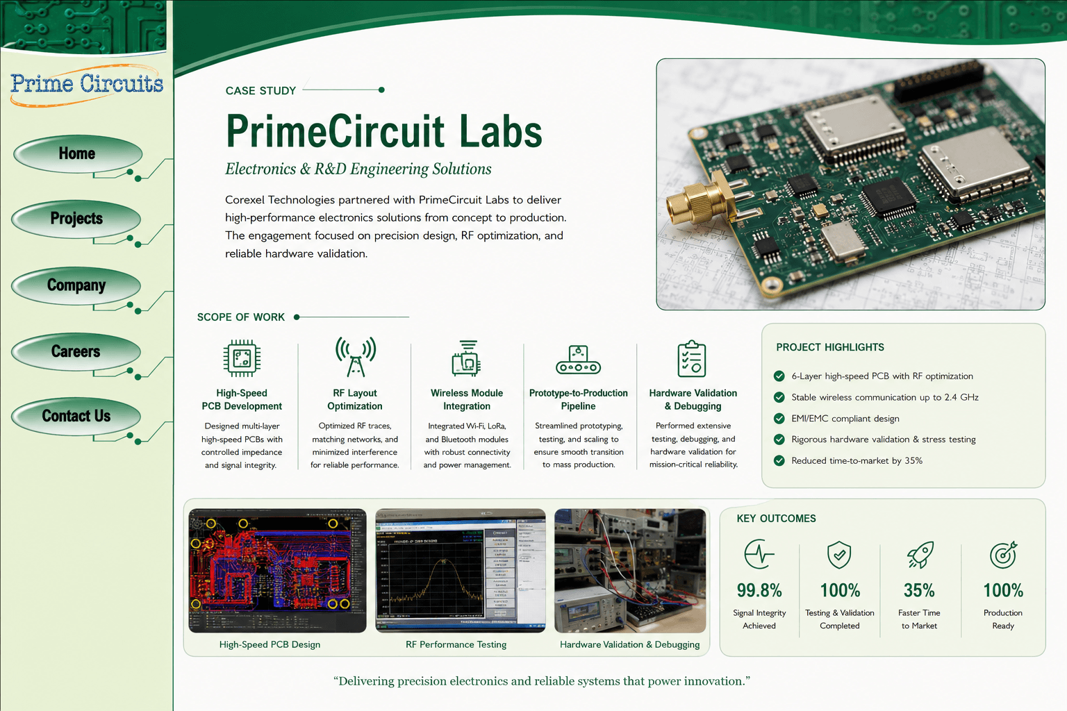 PrimeCircuit Labs — High-speed PCB and RF module integration pipeline